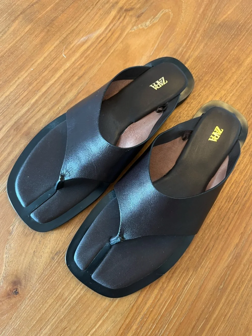 Zara Leather Sandals - Brown Size 36 - Picture 4 of 4